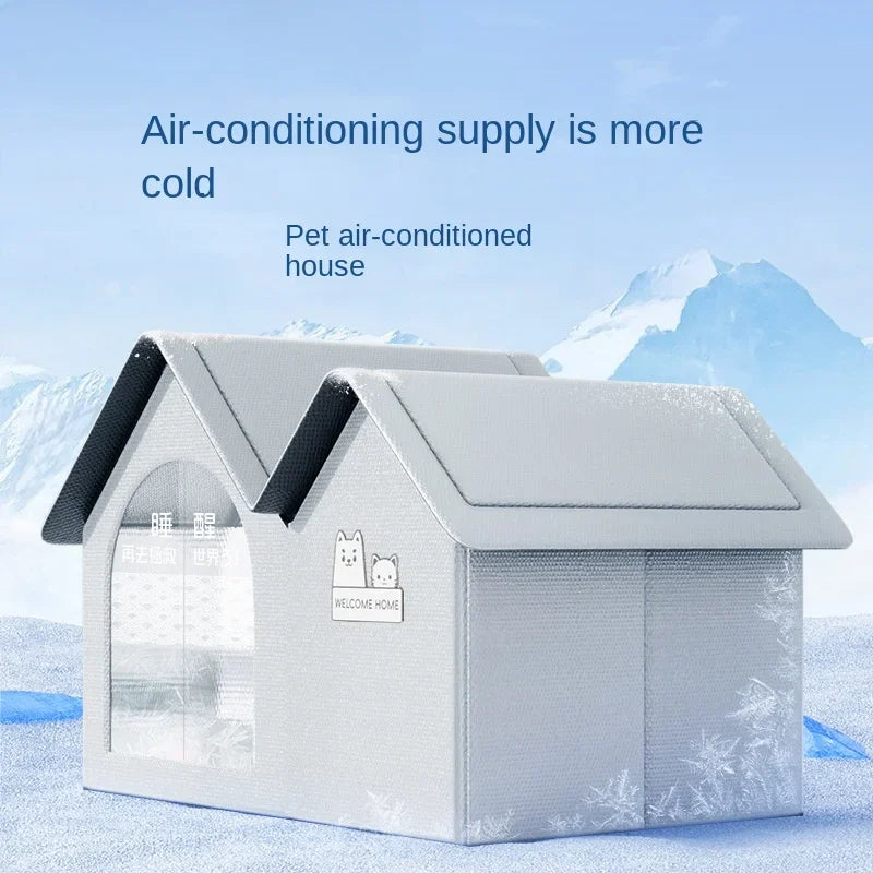 Belinana summer cooling pet house with air-conditioned design for keeping pets cool