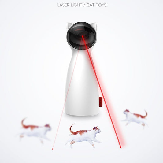 Belinana automatic cat laser toy projecting red laser light with playful cats chasing the beams