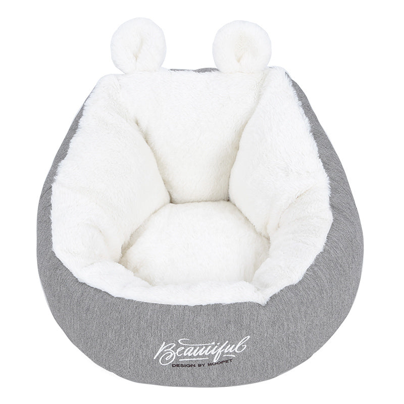 Belinana cozy pets sleeping bag with soft white plush interior and gray exterior pet furniture