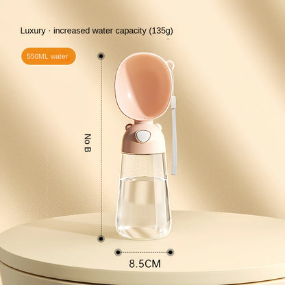 Belinana portable pet feeding bottle for walks with 550ml water capacity and compact design