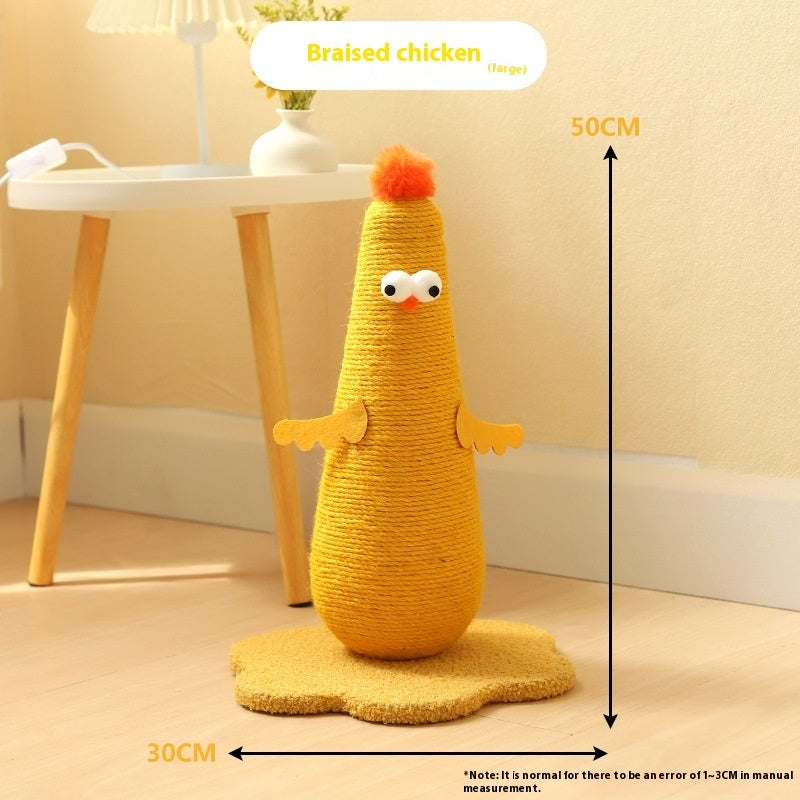 Belinana vertical cat scratcher for healthy claws in braised chicken design measuring 50 cm tall